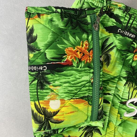 2pc Martin St. Maarten Caribbean Green Tropical Print‎ Beach Bag & Travel Pouch - Picture 6 of 12